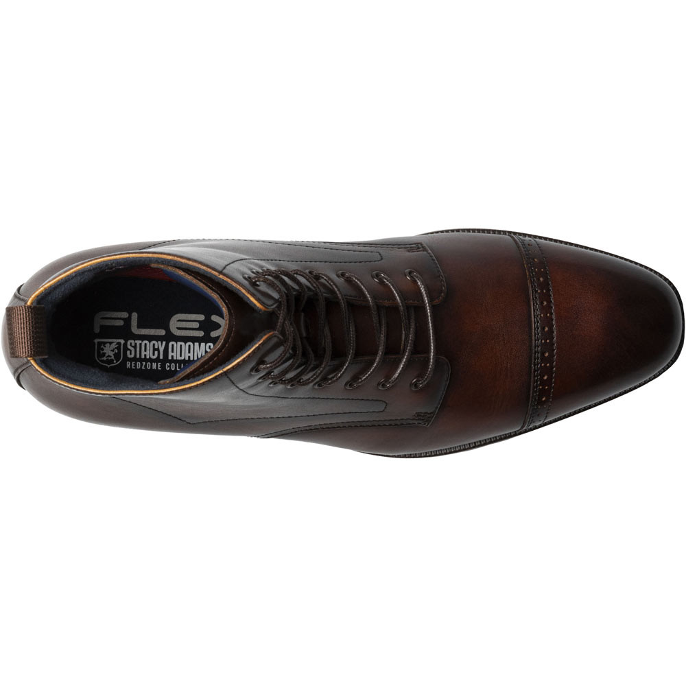 Stacy Adams Men's Henry Cap Toe Lace Up Boot in Brown