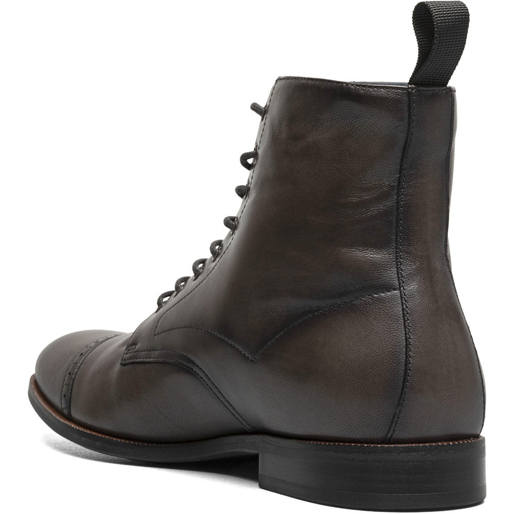 Stacy Adams Henry Boots Mens 9.5 Dark Grey Leather Cap Toe Burnished Dress Shoe Stacy Adams Men main image 3