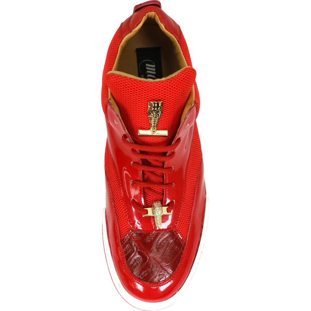 Mauri Breeze Men's Red Exotic Crocodile / Fabric / Patent Leather