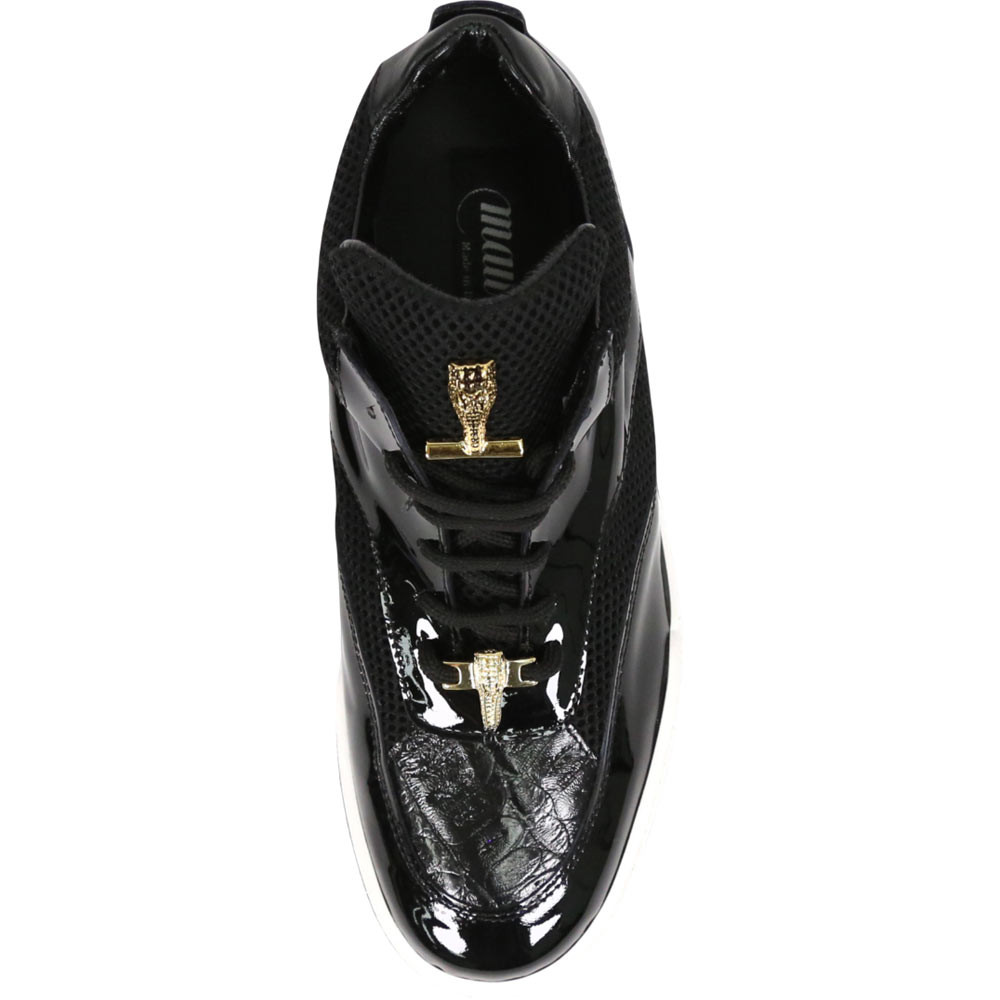 Mauri Breeze Men's Black Exotic Crocodile / Fabric / Patent
