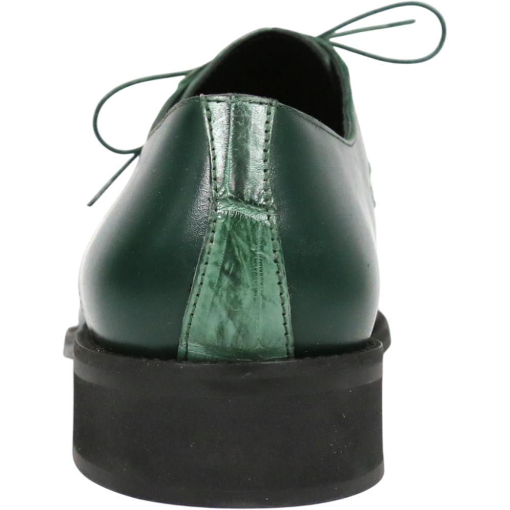 hunter green dress shoes mens Mauri Arsenal Hunter Green Men's Shoes Alligator / Calf-Skin Leather Lace-Up Derby Shoes