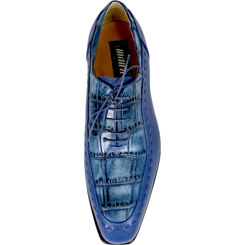 genuine calf leather men dress shoes blue Men's Blue Calfskin Classic Penny Loafer 12.5 US