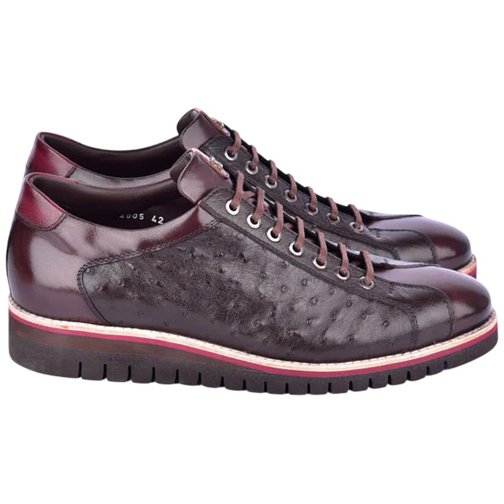C21101-4005-OSt Genuine Ostrich Sneaker-Brown