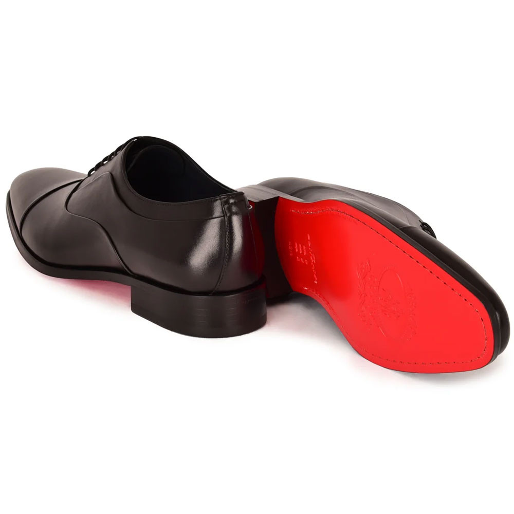 Corrente Men’s Luxe Leather Black Capt Toe Loafer