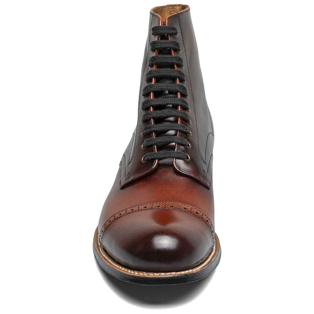 Stacy Adams Madison Cognac Lace Up Dress Boots for Men