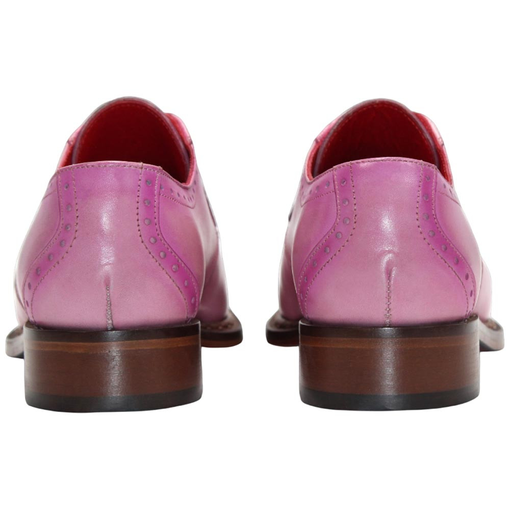 Fennix of Italy Tyler Genuine Alligator Skin Pink Trendy Derby Shoes