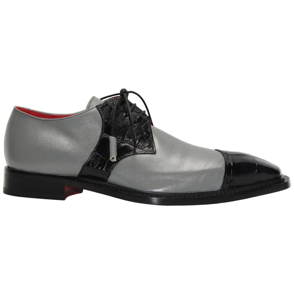 Fennix of Italy Landon 2 Alligator Skin Black Multi Trendy Derby Shoes