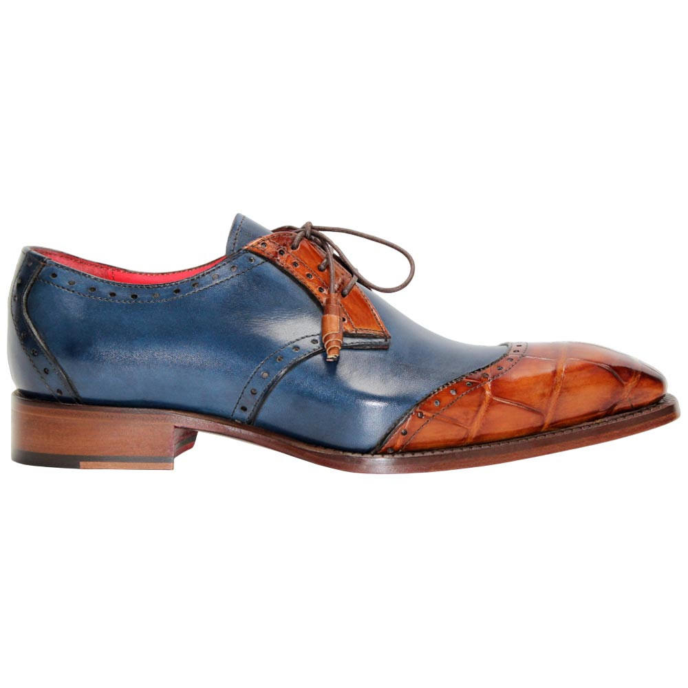 Fennix of Italy Jax Alligator Skin Cognac/Navy Trendy Derby  display picture 2