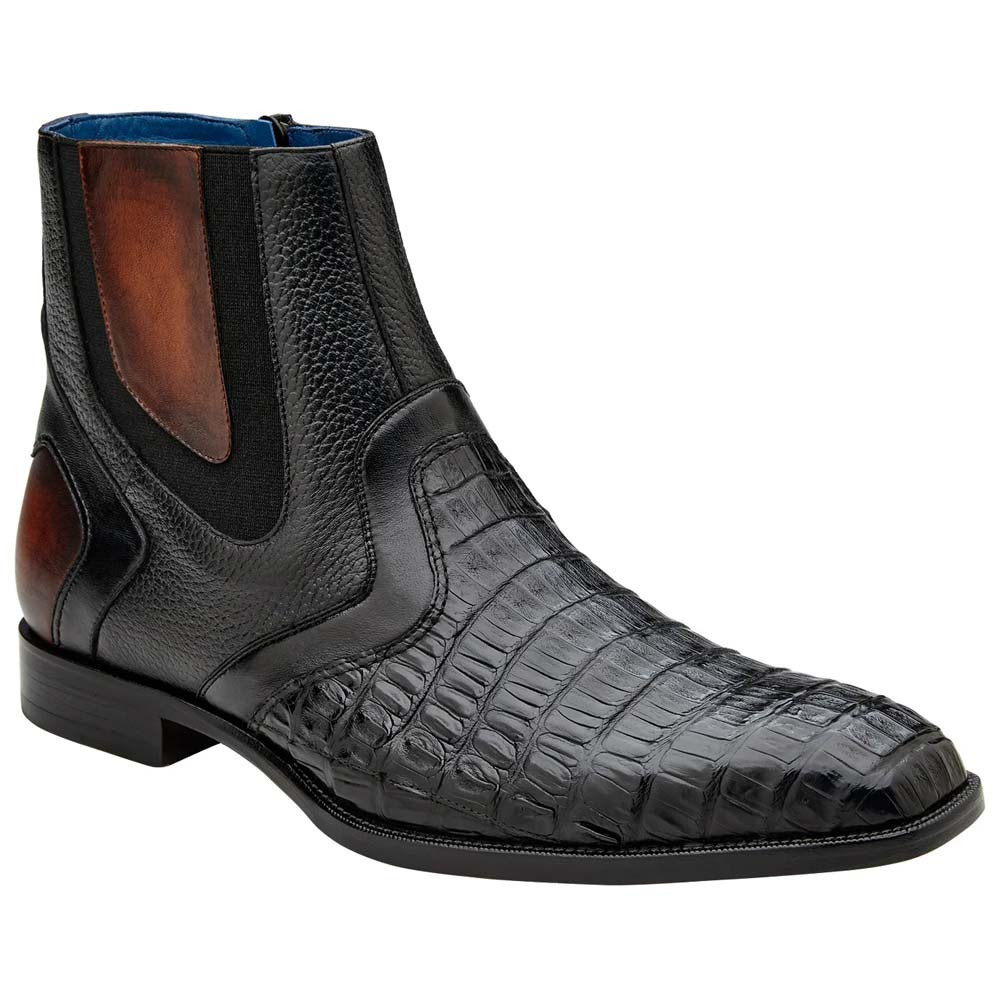 Belvedere Monte Genuine Caiman Crocodile Skin and Pebble Grain
