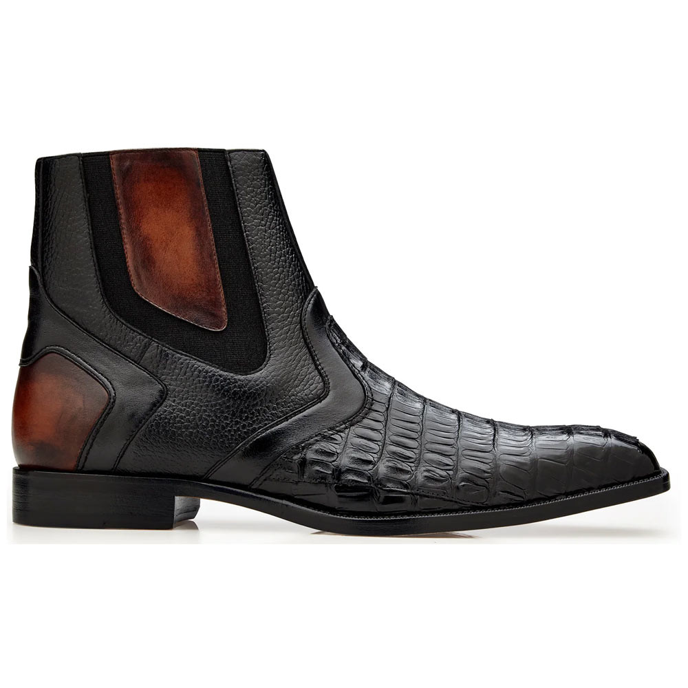 Belvedere Monte Genuine Caiman Crocodile Skin and Pebble Grain