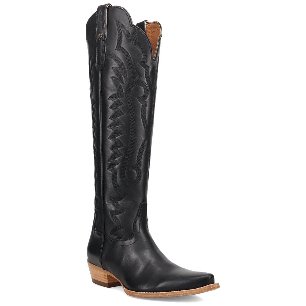 靴 DANPOST Westernboots BLK leather y2k 9.5 Dan Post Heartland Leather Black Zipper Snip Toe Western Cowgirl Boots