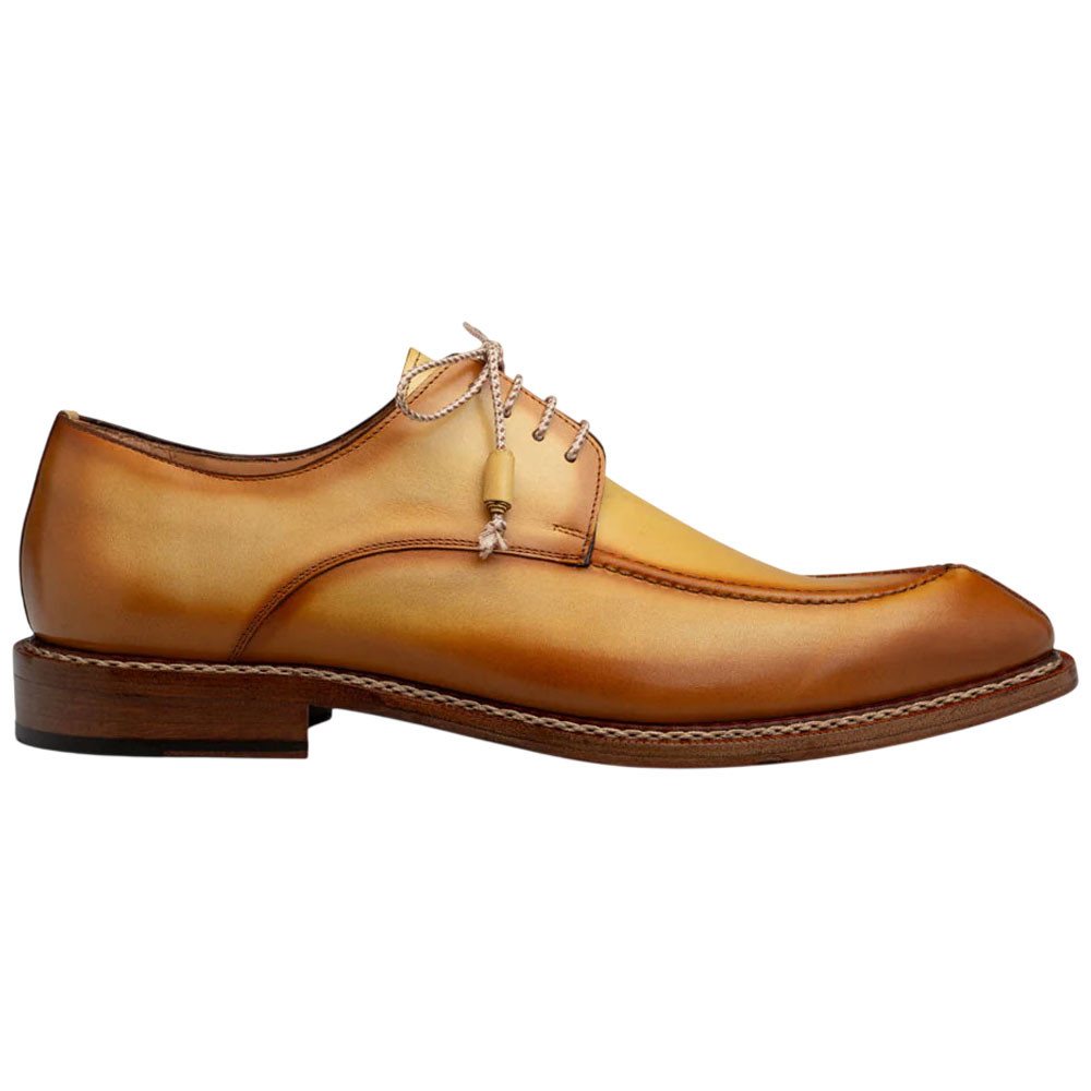 Mezlan Men's Belmonte Dark Mustard Patina Calfskin Derby Shoes
