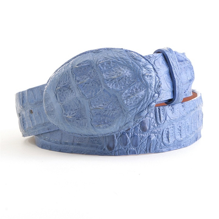 Los Altos Boots Handmade Genuine Jean Blue Ostrich Western Cowboy Belt Men's