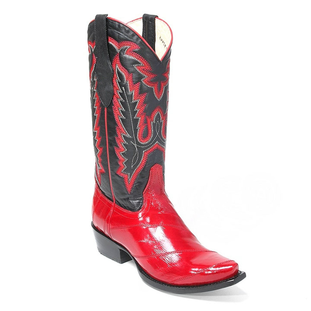 Los Altos Women's Red Snip Toe Eelskin Boots
