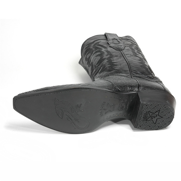 Los Altos Faded Black Genuine Teju Lizard