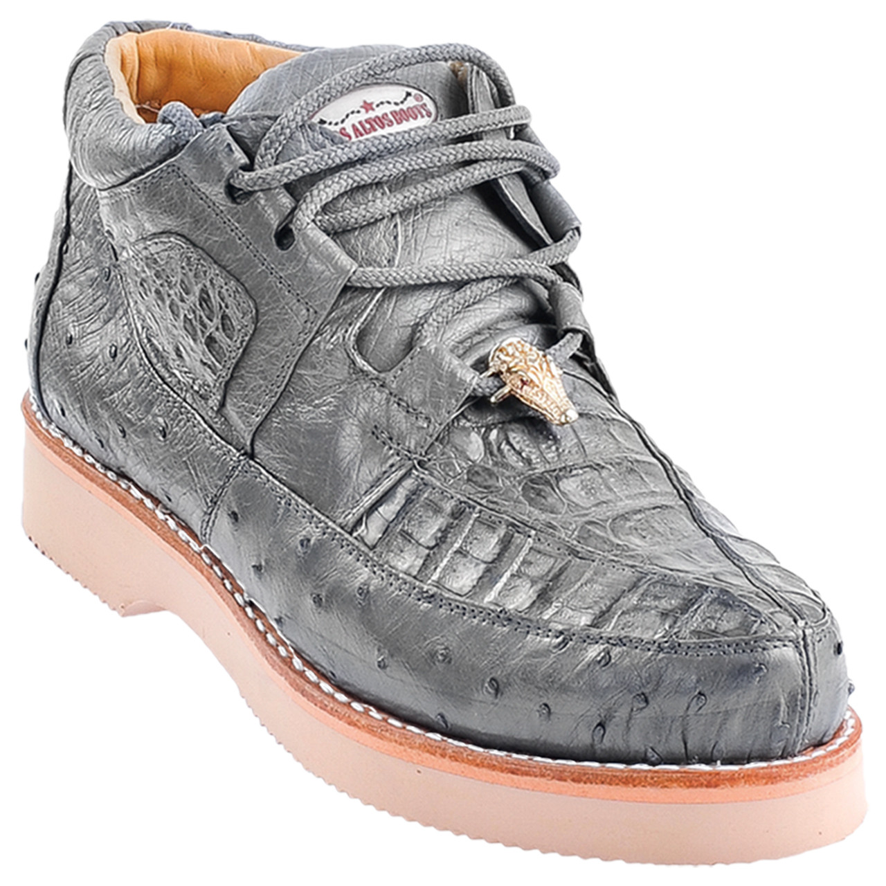 saori_i.h.h Los Altos Grey Genuine Caiman & Ostrich