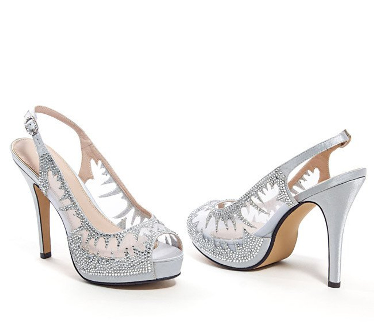 silver mesh heels