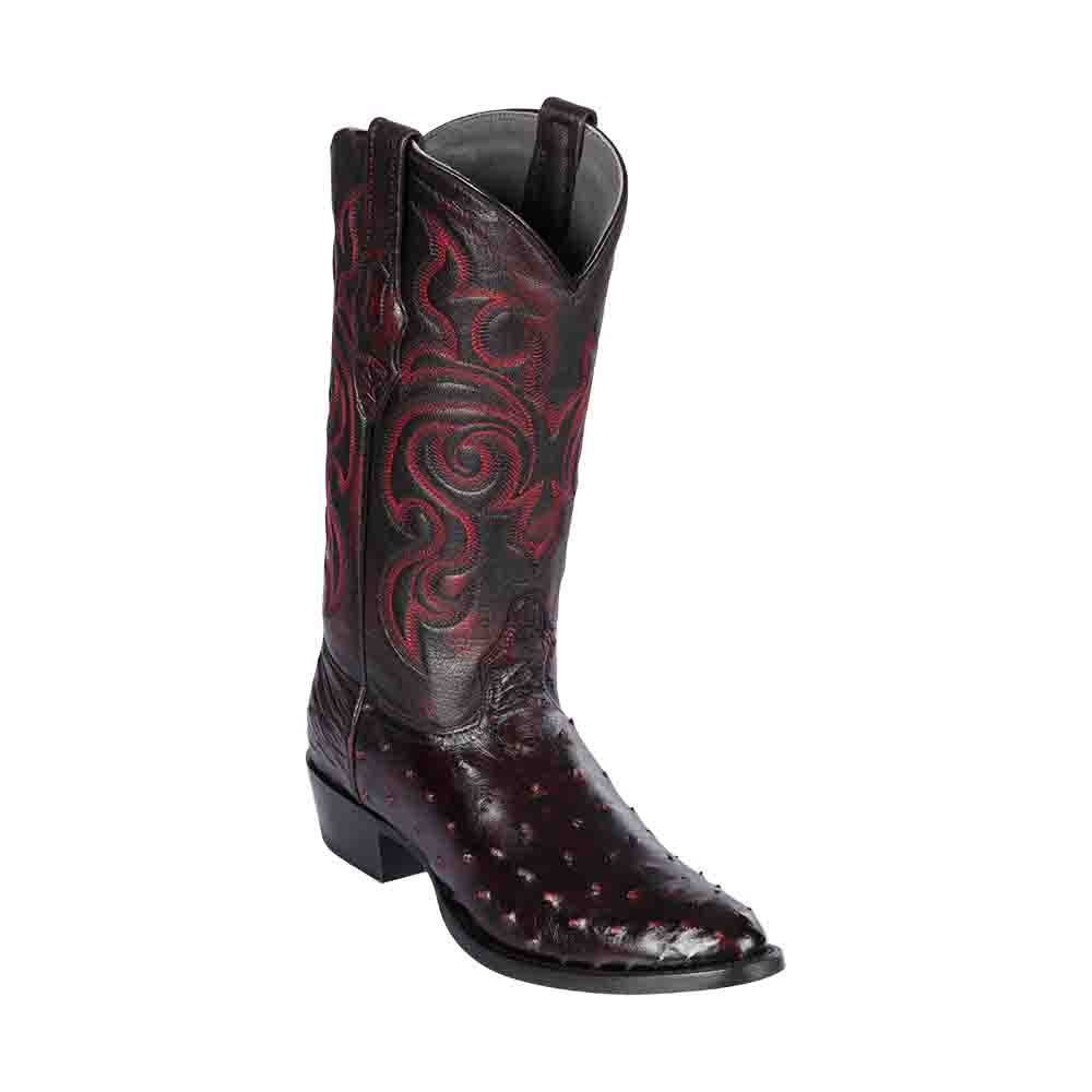 Los Altos Black Cherry J-Toe Genuine Ostrich Leg main image 1