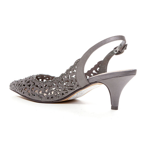 Lady Couture Jewel Gray Embellished Dress Heels