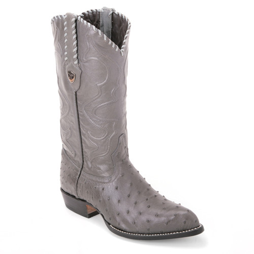 gray ostrich boots