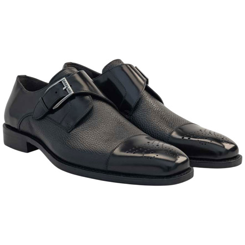 Phoenix Black Genuine Deerskin Monkstraps by Mezlan Phoenix Black Genuine Deerskin Monkstraps by Mezlan