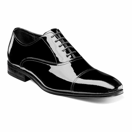 Florsheim Tux Oxford Black Patent Cap Toe Shoes