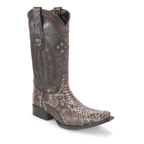 Wild West Rustic Brown Python Snip Toe Boots