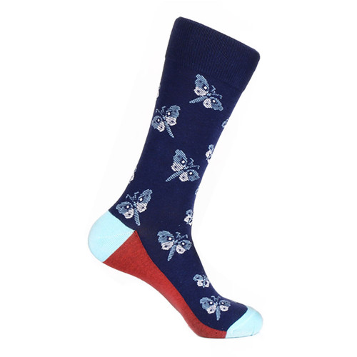 Steven Land Blue Multi Butterfly Pattern Men's Socks
