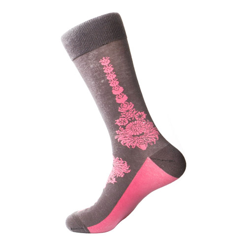 Steven Land Ornaments Printed Pattern Gray Multi Cotton Nylon Spandex Men's Socks Steven Land Ornaments Printed Pattern Gray Multi Cotton Nylon Spandex Men's Socks