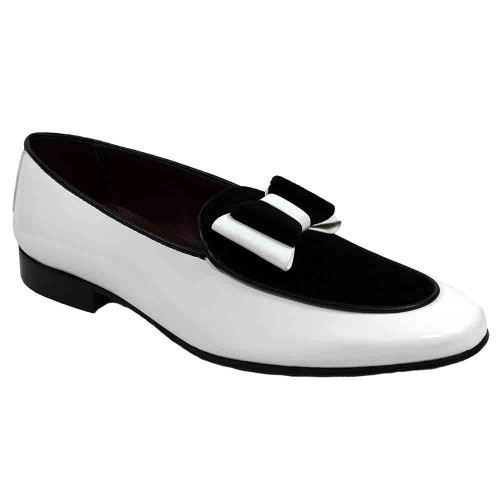 black and white loafers