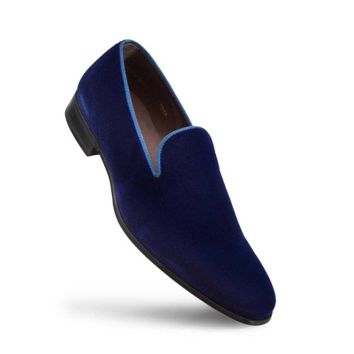 Mezlan Lublin Blue Rich Velvet Men’s Formal Slip On