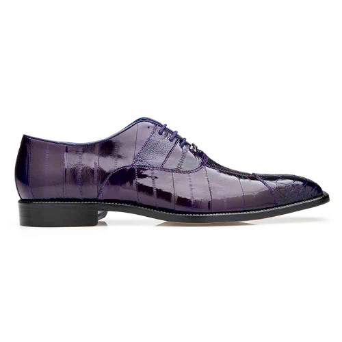 Belvedere Mare Purple Genuine Ostrich & Eel Men's Oxford