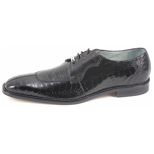 Belvedere Batta Gray Genuine Ostrich Cap-toe Men's Lace-up Shoes