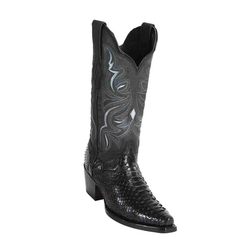 Wild West Python Noir Bottines Cowgirl à Bout Snip pour Femme