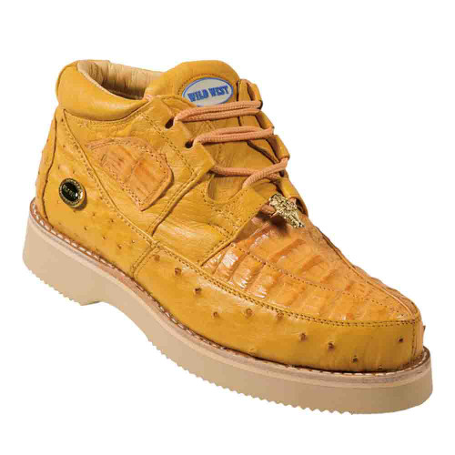 Wild West Buttercup Caiman With Ostrich Mens Casual Sneaker