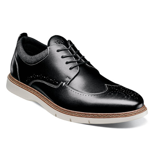 Stacy Adams Men's Synergy Black Leather Wingtip Casual Oxford