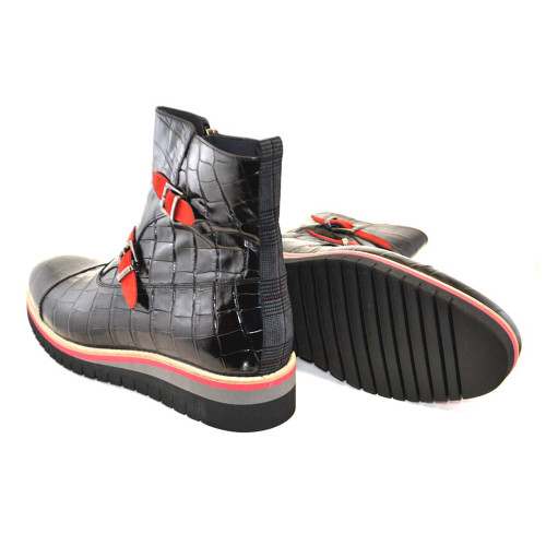 Corrente Black Crocodile Print Calfskin Leather Side Zipper Mens Boot Corrente Black Crocodile Print Calfskin Leather Side Zipper Mens Boot