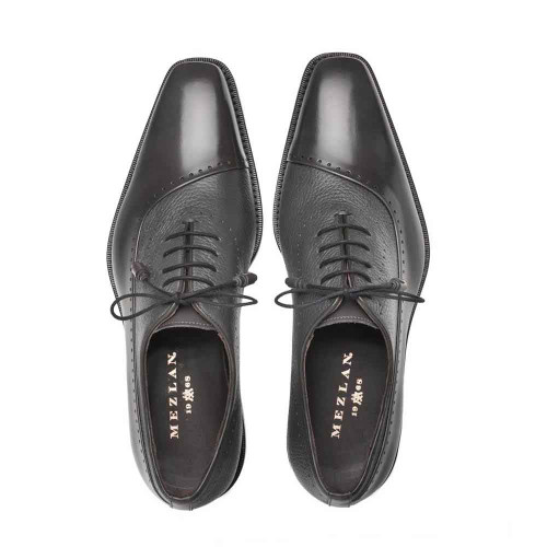 Mezlan Postdam Grey European Cordovan Calfskin & Soft Deerskin Men's Oxford Mezlan Postdam Grey European Cordovan Calfskin & Soft Deerskin Men's Oxford