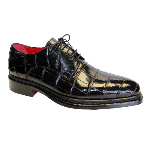 Fennix Gabriel Black Alligator Calfskin Shoes for Men