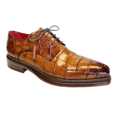 Fennix Gabriel Cognac Brown Alligator Calfskin Oxfords for Men