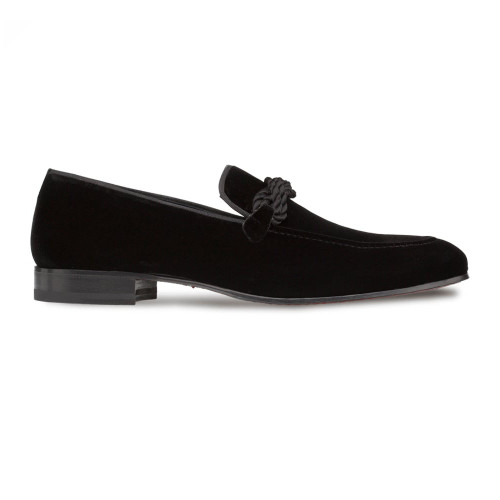 MEZLAN Velvet Black Braided Formal Loafer
