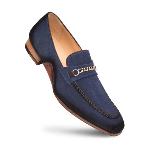  MEZLAN Mens' Blue Antique Suede Loafer