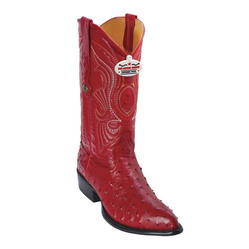 Los Altos Men's Red Full Quill Ostrich Boots Los Altos Men's Red Full Quill Ostrich Boots