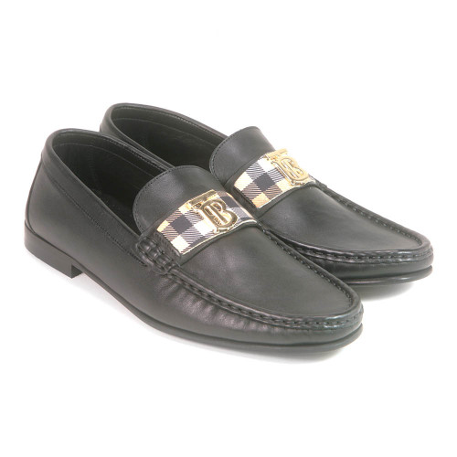 Sigotto Uomo Black Plaid Soft Leather Dress Shoes with B logo Sigotto Uomo Black Plaid Soft Leather Dress Shoes with B logo