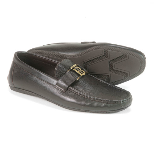 black leather driving loafers