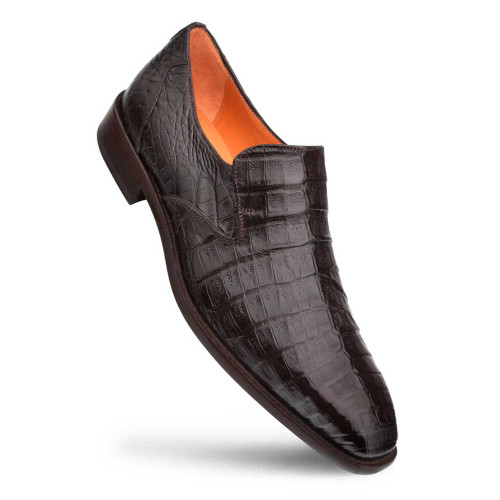 Mezlan Genuine Crocodile Skin Slip-on  Shoe For Men in Brown