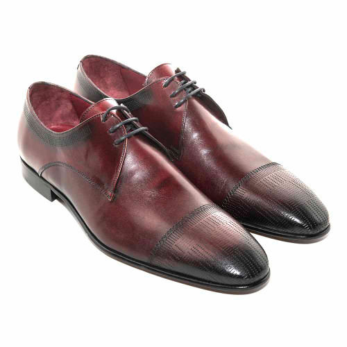 Golden Pass Men's Burgundy Cap Toe Leather Sole Oxfords Dress Shoes