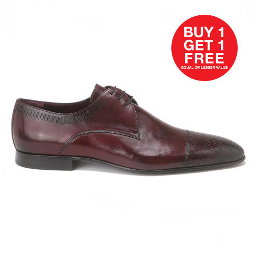 Golden Pass Men's Burgundy Cap Toe Leather Sole Oxfords Dress Shoes