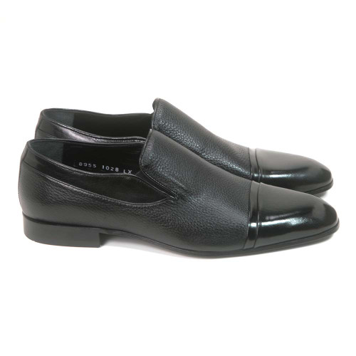 Golden Pass Black Calf Leather Double Gore Dress Shoes for Men