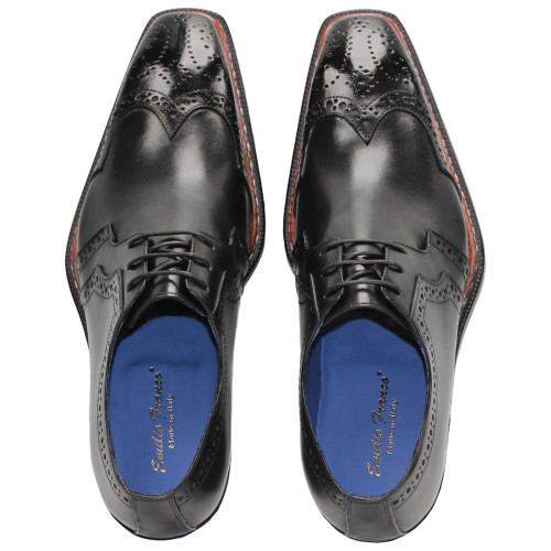 Emilio Franco Men's Marco Calf Black Wingtip Men's Oxford Shoes Emilio Franco Men's Marco Calf Black Wingtip Men's Oxford Shoes